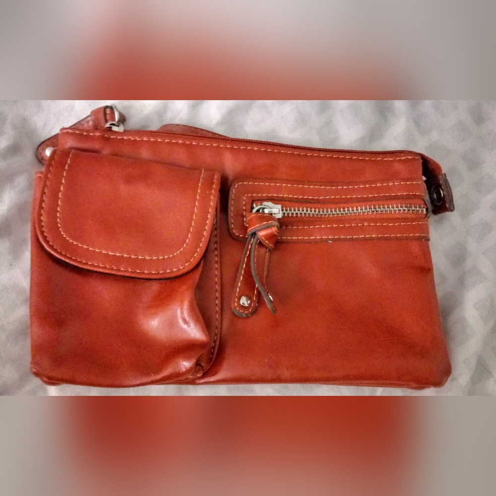 No Tag Label/Burnt Orange Vegan Leather Wristlet Wallet